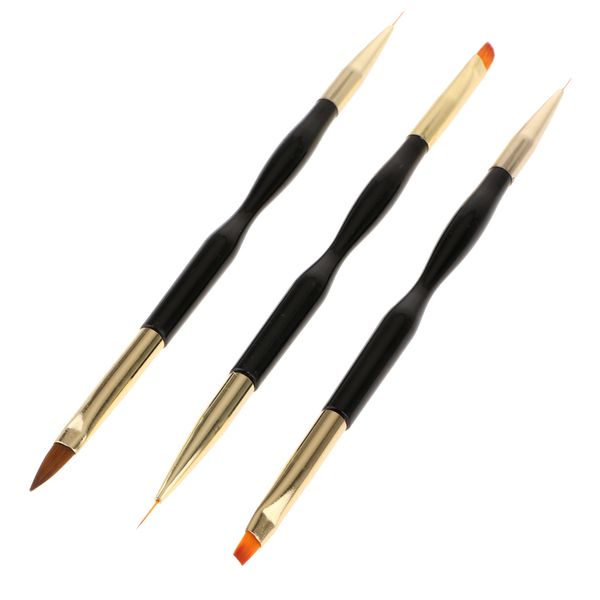 

dual head nail art design diy drawing brush liner gel uv painting pencil pen, set of 3