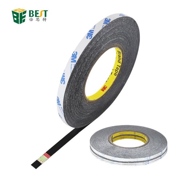 

3m black strong sticky transparent double sided adhesive tape circle 1mm-30mm 50m length for home hardware repairing