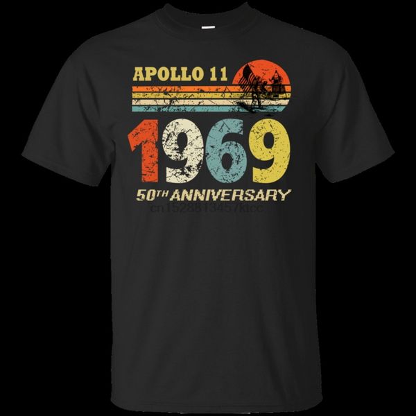 

apollo 11 50th anniversary moon landing 1969 - урожай t-shirt black-navy крупногабаритные tee shirt
