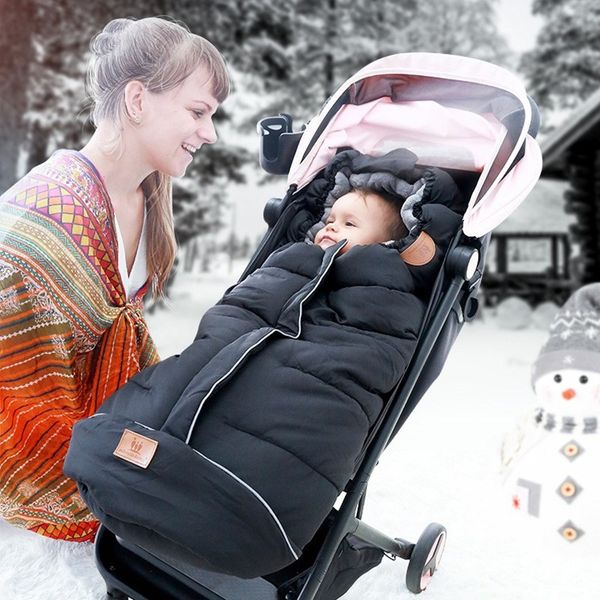 

2020 new newborn baby winter warm sleeping bags infant thicken plush wrap swaddling stroller wrap toddler blanket sleeping bags