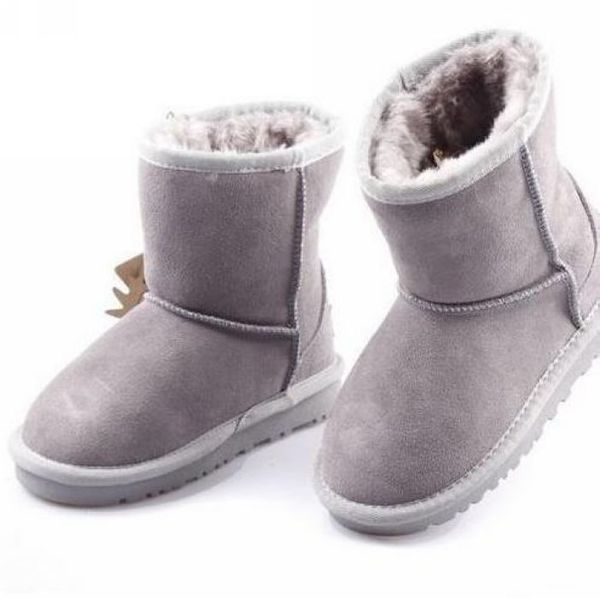 

kids classic australia snow boots designer girls boys winter furry boots short mid calf boot child warm shoes size 223, Black;grey