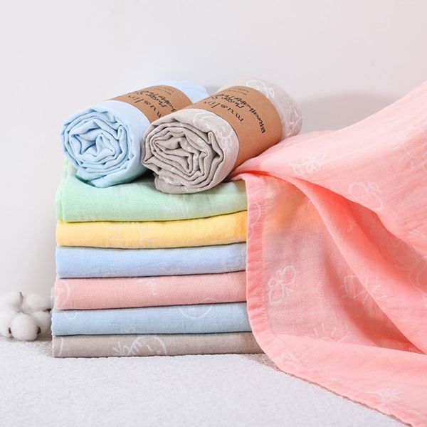 

2pcs/set solid color reusable baby muslin blanket infant swaddle wrap bath towel