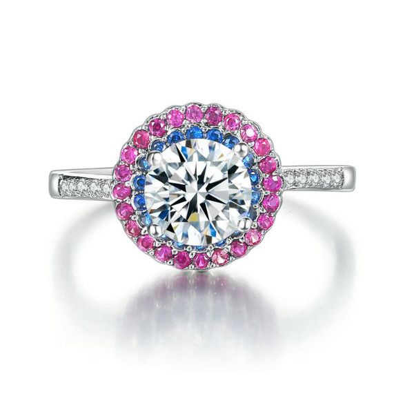 

wedding rings ring for women vintage exquisite pink blue cubic zirconia and engagement party fashion jewelry dzr006, Slivery;golden