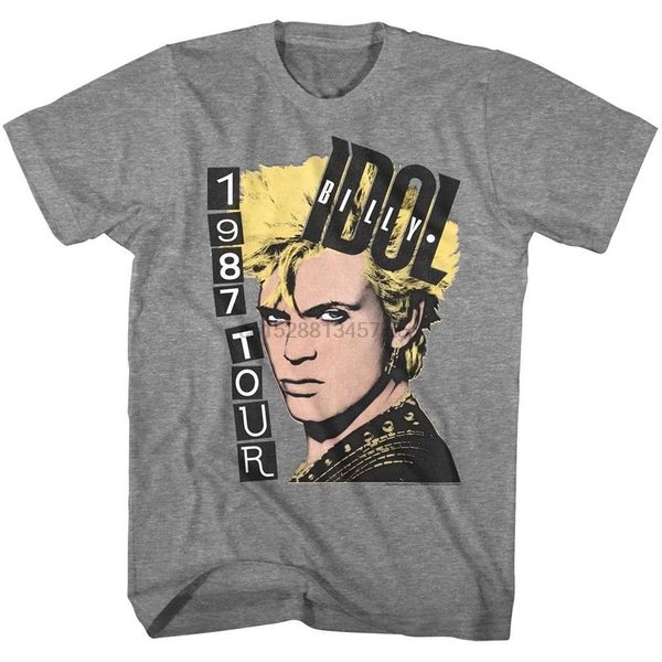 

billy idol pop art album tour 1987 mens t shirt плакат punk rock concert мерч юмористическая tee shirt