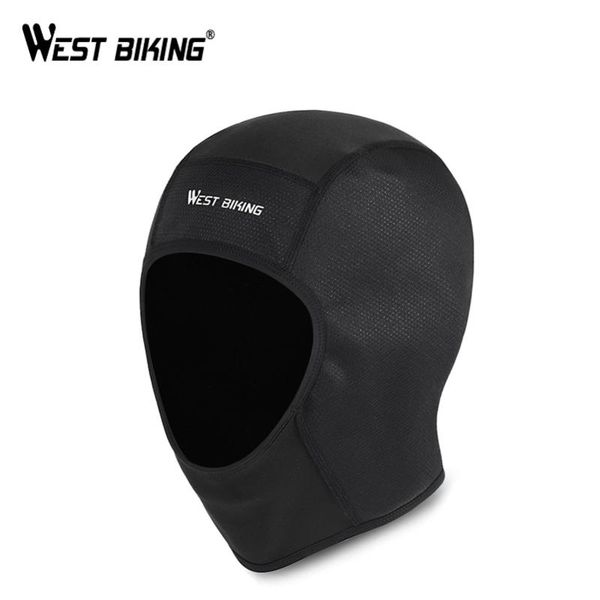 

cycling caps & masks west biking waterproof outdoor sports reflective winter warm cap ear protection windproof hiking climbing helmet hat, Black