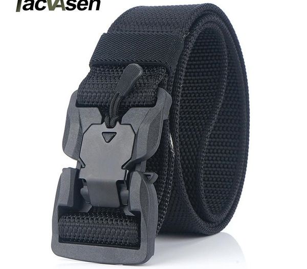 

tacvasen nylon belt men army tactical belt airsoft military combat belts quick release heavy duty molle system waistband gear y200520, Black;brown