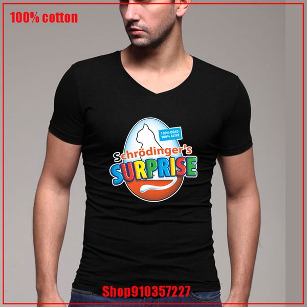 

2020 schrodingers surprise v-neck anti-wrinkle cotton pop homme tee boyfriend's day gift comfortable all cotton tees