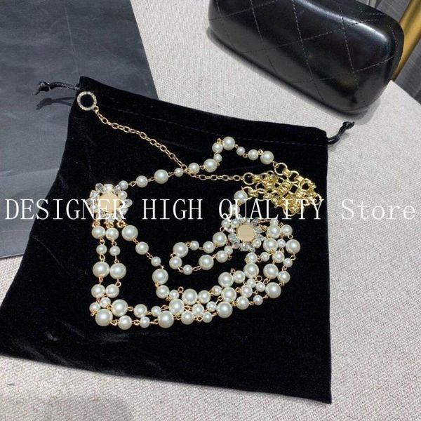 

high-end brand chain for women flower diamonds beading pearl sashes/ black sheepskin leather belt, Black;brown