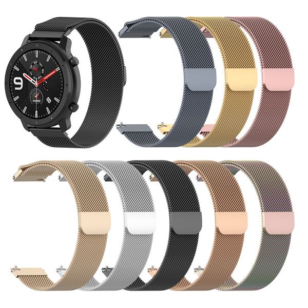 

suitable for huami amazfit gtr 42mm smart watch steel band magnetic watch strap 20mm wide, samsung for lg for ticwatch 2