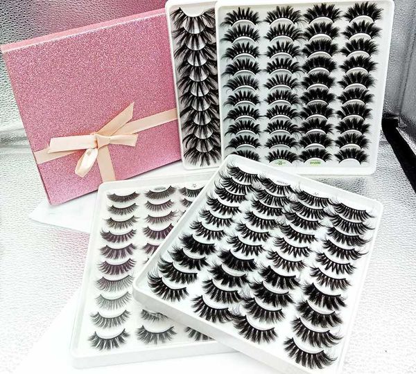 

false eyelashes hbzgtlad 20 pairs 3d mink lashes natural dramatic volume fake makeup eyelash extension silk
