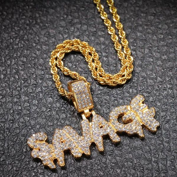 

pendant necklaces hip hop savage necklace brass gold color zircon 24inch choker charm chain for men gifts jewelry accessories pendientes, Silver