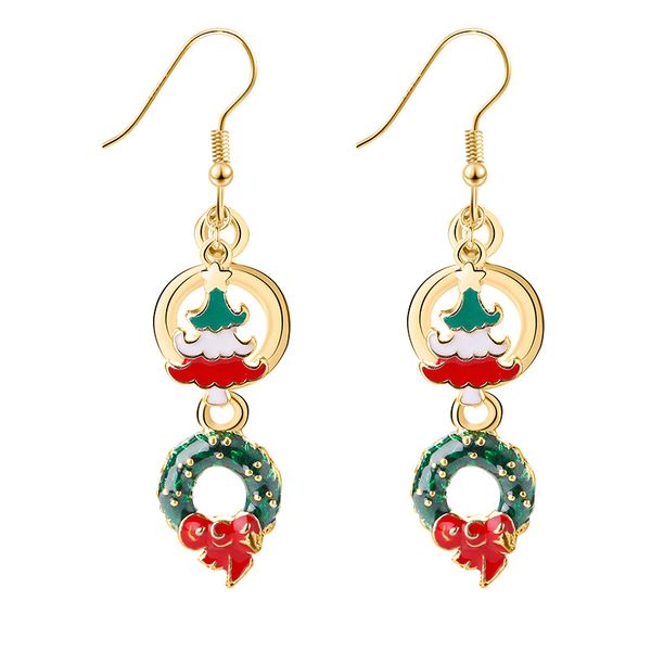 

handmade christmas gift gold plated enamel metal charm earring, Golden