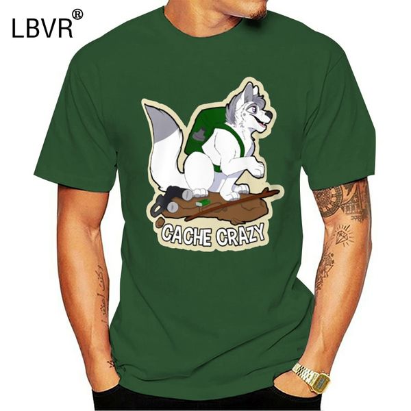 

cache crazy t shirt explorer hiking geocaching hunting bush walking outdoors adventures dog doggo walk