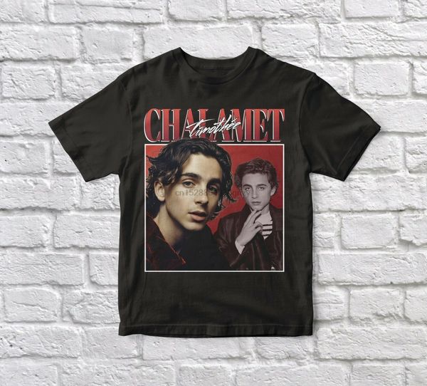 

тимоти чаламет 90s vintage unisex black tshirt высокого качества мужчины футболки топ тройника