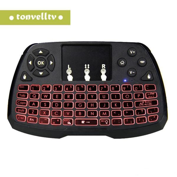 

2018 new a3 2.4ghz wireless fly mouse mini keyboards colorful backlit remote control for m9s t95 android tv box a95x x96 m9s q box