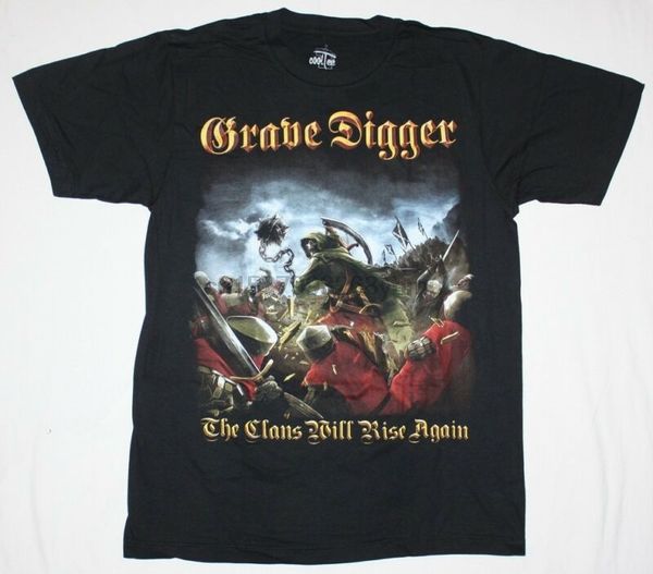 

grave digger the clans will rise again'10 heavy speed metal new black t-shirt