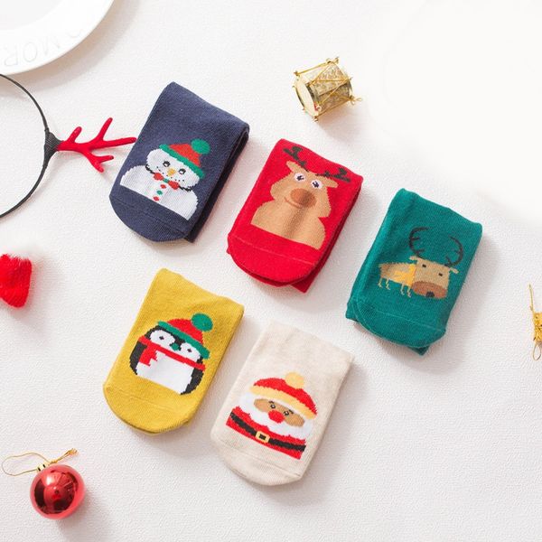 

autumn/winter kids children's socks casual lovely cartoon christmas cotton breathable warm children's girl boy sock, Pink;yellow