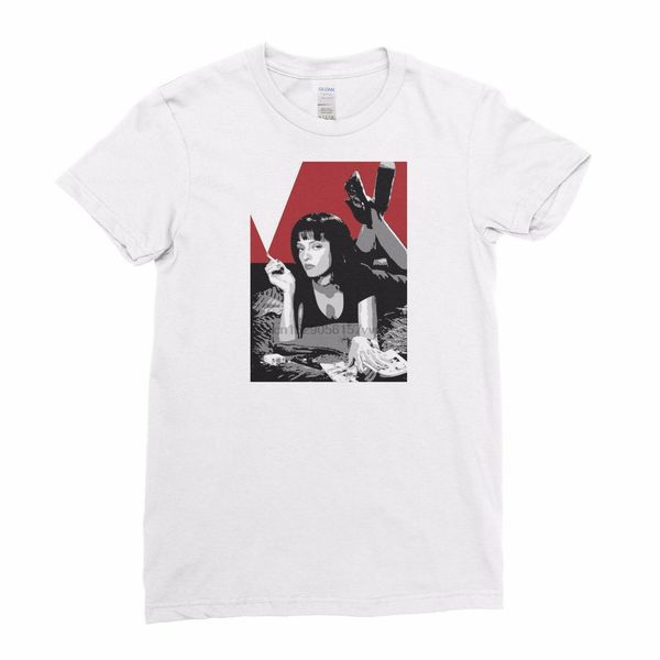 

pulp fiction movie poster retro design women girls t shirt tee