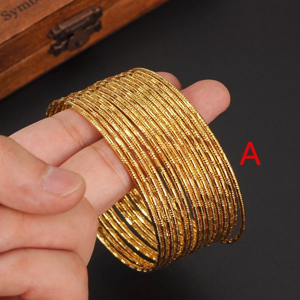 

Bangrui 100 PCS dubai gold bangle 2.6 inchesEthiopian bangle African Women jewelry Gold Dubai big circle bangles