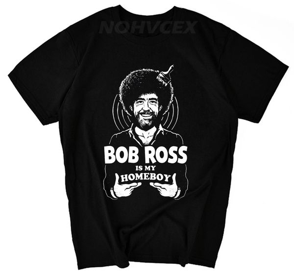 

bob ross new fashion brand t-shirt hip hop print t shirt summer cool tees clothing