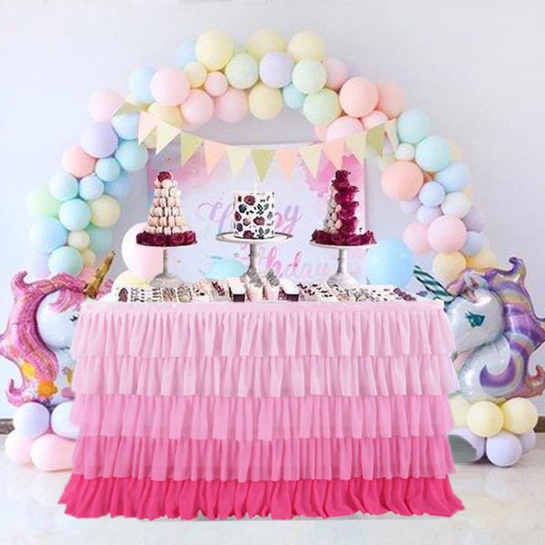

table skirt christmas tulle party tutu skirts for baby shower favors banquet wedding decor stitching color