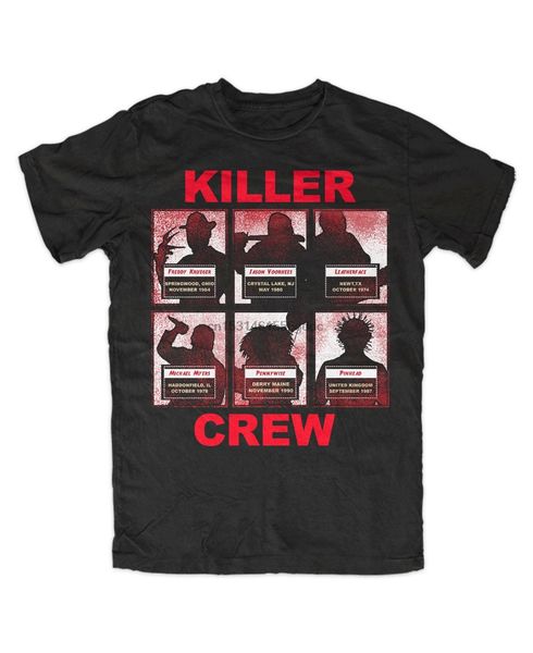 

killer crew men's t-shirt schwarz kultmoviehorrorvoorheesjason13thbloodfreddy