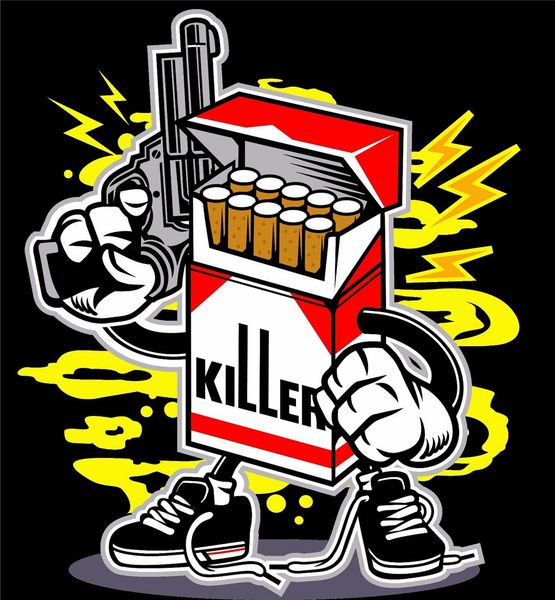

сигарета убийца gun футболка black or white tee present casual tee shirt