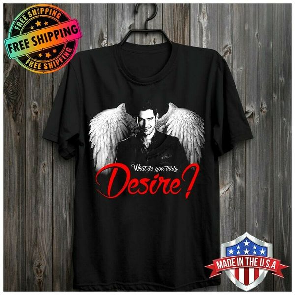 

hip what do you truly desire lucifer morningstar angel t-shirt black s-6xl