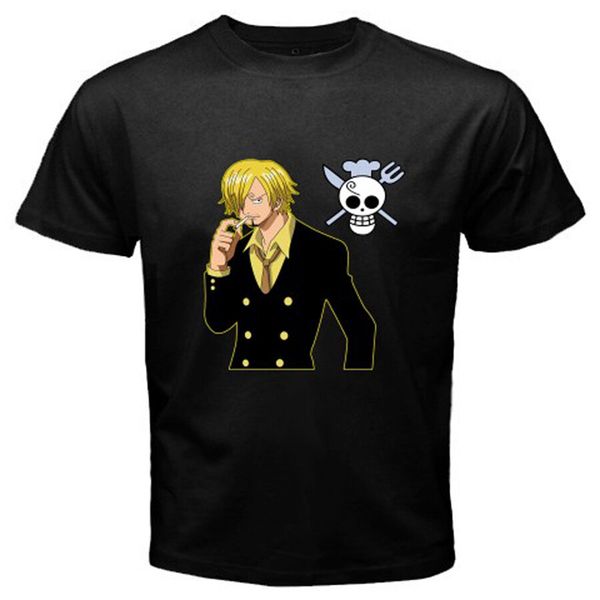 

new sanji one piece anime mange luffy men's black t-shirt size s to 3xl new funny tee shirt