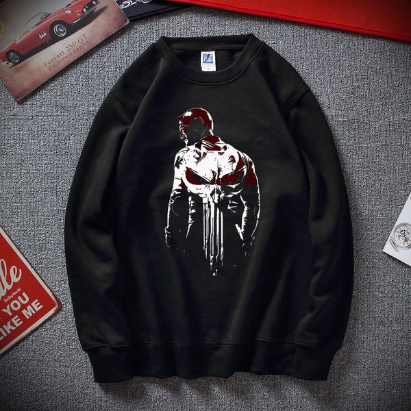 

new winter streetwear the defenders daredevil punisher hoodies soft style cotton fleece sweatshirt sudadera hombre