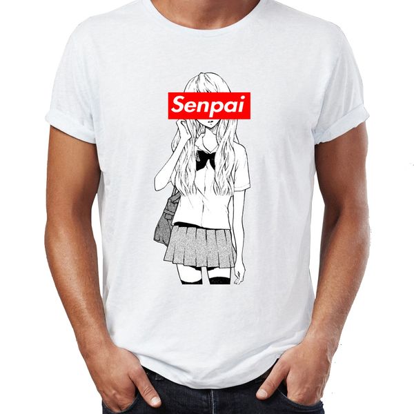 

men's t shirt senpai anime girl nerdy funny tee