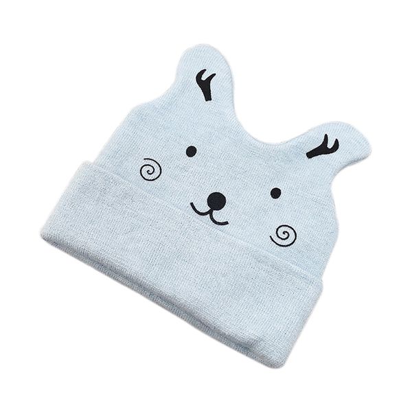 

multicolor winter newborn cute warm kids girls boys baby cartoon ear design hats knitted wool hemming caps c, Yellow
