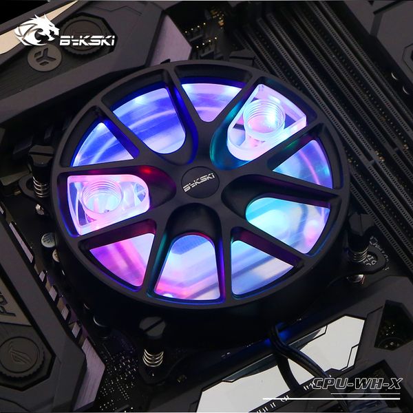 

bykski воды блок процессора водяное кулер для intel115x 2011 2066 x299 rbw света, поддержка синхронизации материнской платы цп-wh-x, охладит