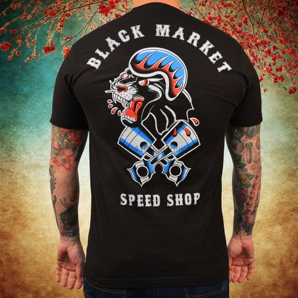 

мужской скорость магазин ян mcniel black market panther tattoo art t-shirt 1