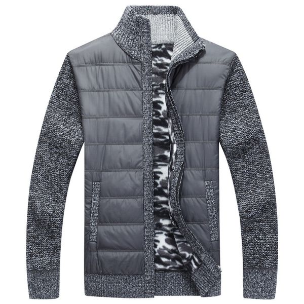 

Winter Mens Fleece Sweater Coat Thick Patchwork Wool Cardigan Muscle Fit Knitted Jackets Fashionable Male Clothing for Autumn