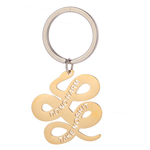

hollow snake halloween keychain do no harm take no 33*32mm key holder/key fob/key accessories wholesale 10pcs, Silver