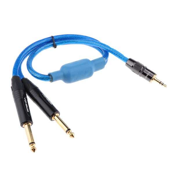 

3.5mm 1/8\" stereo male to dual mono 1/4\" 6.35mm audio amp cable us