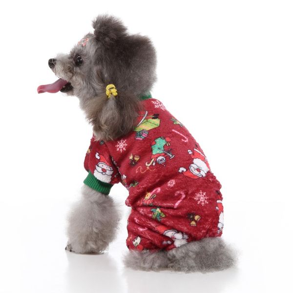 

dog apparel fleece pajamas jumpsuit winter clothes christmas warm jumpsuits coat for small dogs puppy cat clothing 1