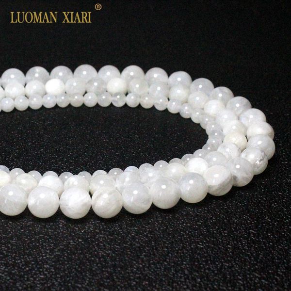 

other wholesale 100% natural white moonstone gem stone beads for jewelry making diy bracelet necklace 6/8/10 mm strand 15''