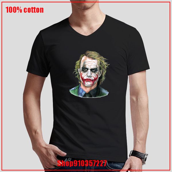 

suicide joker squad personalized short sleeves v neck young man blouse white slim couple t-shirt new trendy soft