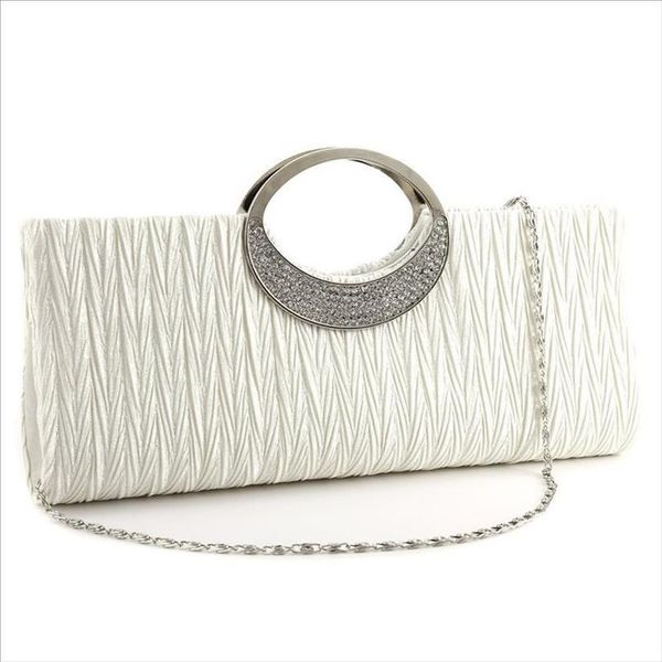 

designer-fashion evening bags womans evening bag elegant diamond satin handbag new white with
