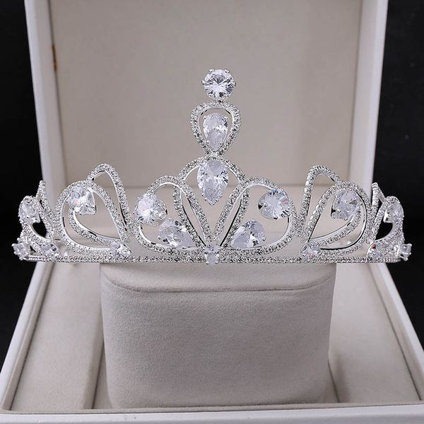 

2020 новых поступления женщины девушка brithday невеста noiva свадьбы сияющего love heart кристалл головной повязка диадема коронка украшени, Golden;silver