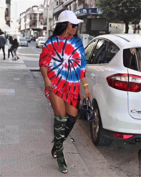 

повседневные платья с длинным рукавом экипаж шеи tie dye печати мини платья вскользь женской одежды 2020 womens конструктор, Black;gray