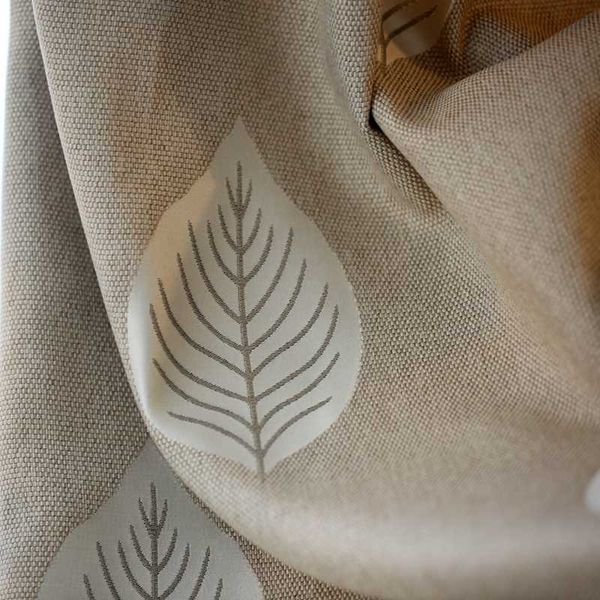 

curtain & drapes modern khaki leaf jacquard blackout curtains for living room, readymade interior design green bedroom (#lrdy1805)