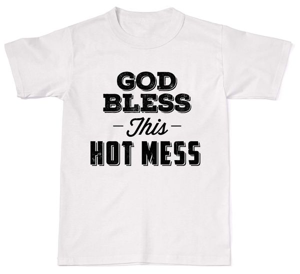 

2019 fashion round neck clothes god bless this mess printed t shirts