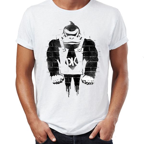 

men's t shirt banksy kong donky kong awesome artwork drawing printed tee