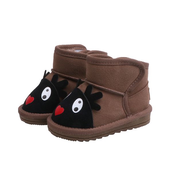 

девушки snow boots осень зима мультфильм рождество оленей плюша теплый детские сапоги для девочек обувь мальчиков размер 21-30 syy079, Black;grey