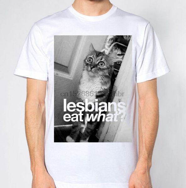 

lesbians eat what cat humour funny hilarious kitten gay tee new t-shirt