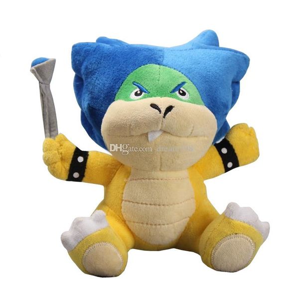 

16см луиджи bros ludwig с голубой koopa черепахи оболочки плюшевой игрушкой для детей лучших подарков