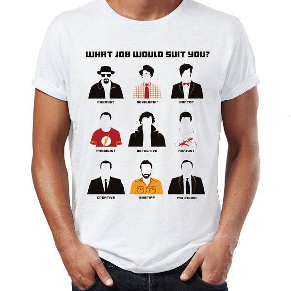 

men's t shirt which job would suit you breaking bad the it crowd artsy awesome artwork printed tee